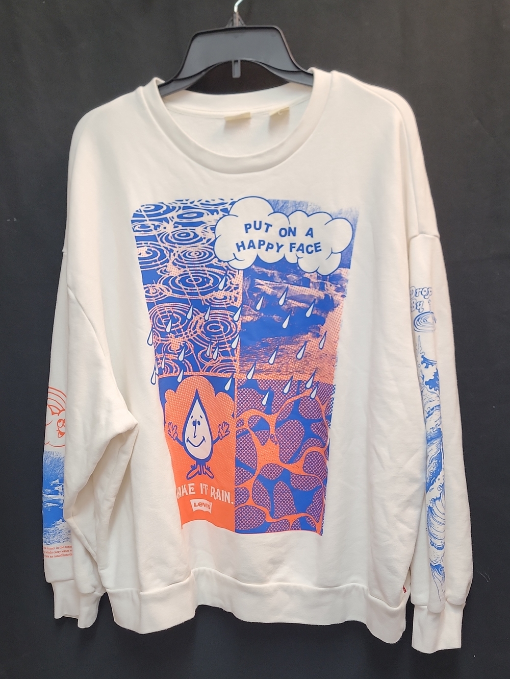 Levi's Kids Cream Sweatshirt with Blue & Orange Graphic